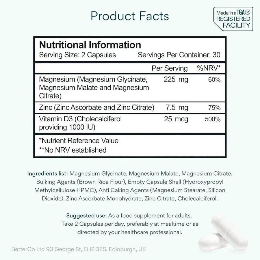 BETTERVITS MAGNESIUM GLYCINATE COMPLEX CITRATE